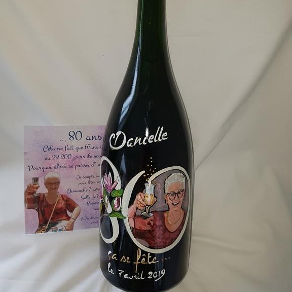 SYLVIE VALOT Peinture sur bouteille - CHARLY SUR MARNE