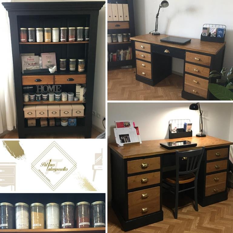 Ensemble bureau/bibliothèque Patines Intemporelles - Nogent l'Artaud